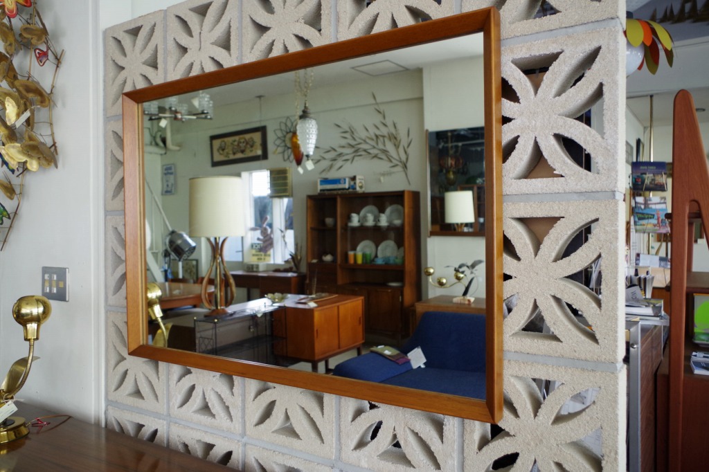 ヴィンテージ 木製 壁掛け鏡 ミッドセンチュリー レトロ | labiela.com